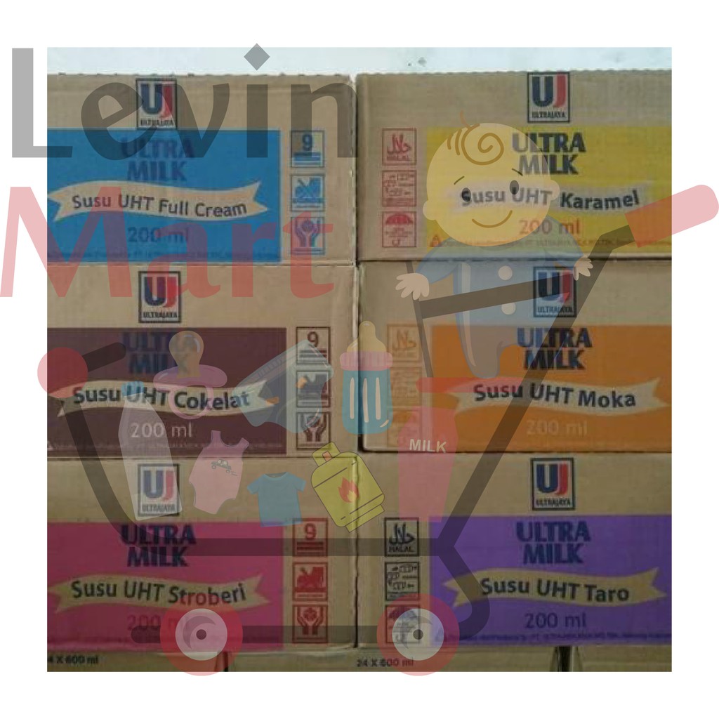 SUSU ULTRA UHT 200ML / SUSU ULTRA UHT 200 ML RASA FULL CREAM/RASA STRAWBERRY/RASA COKLAT