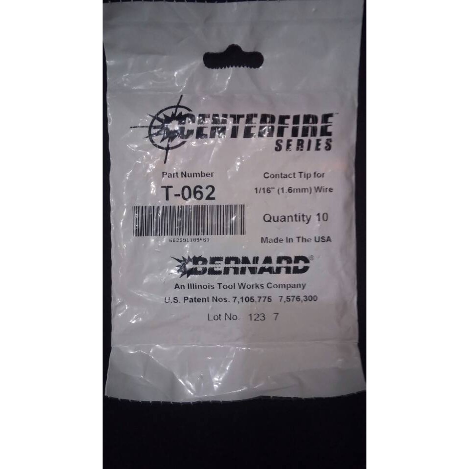 

Bernard Contact Tip 1.6mm T-062/ Centerfire series T-062