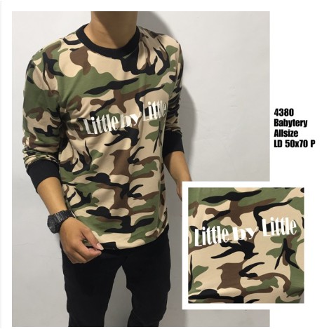 BAJU KAOS LENGAN PANJANG PRIA ARMY HITAM JAKET SWEATER HOODIE POLOS