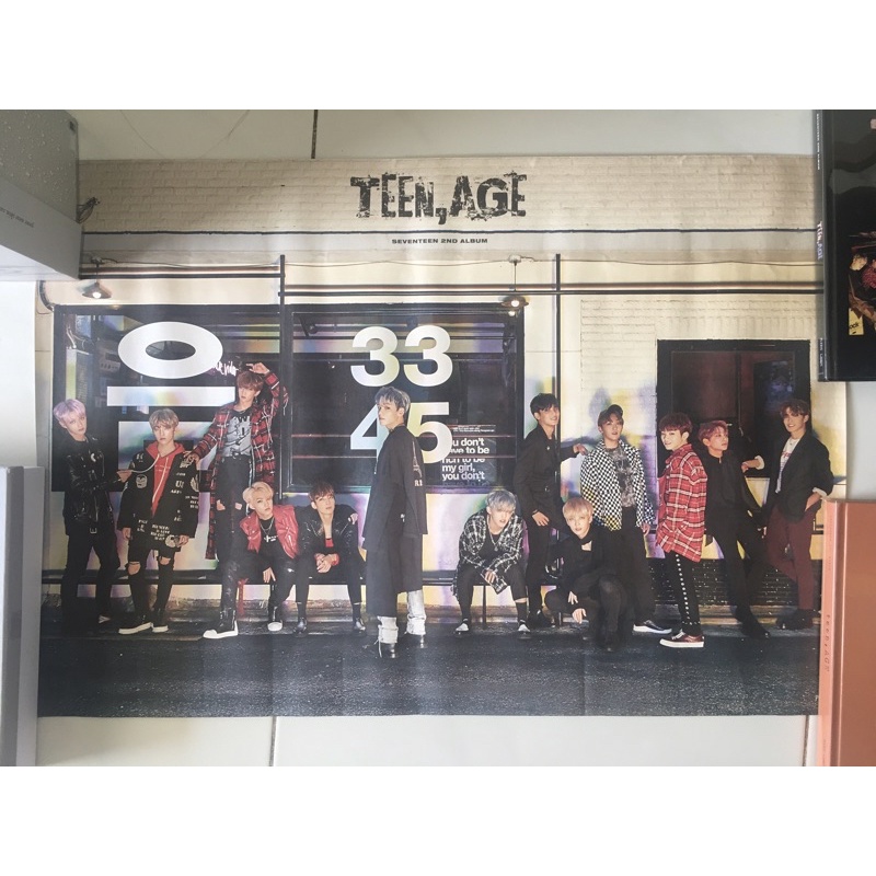 OFFICIAL POSTER SEVENTEEN FROM ALBUM TEEN AGE RQS. scoups jeonghan joshua jun hoshi wonwoo woozi the
