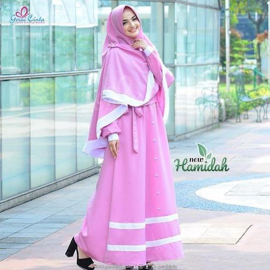 (Promo) Set Syari Polos Maxmara Lux Anayah Real Pic Haji Umroh Gamis Syari Hijab Syari Bahan Lembut