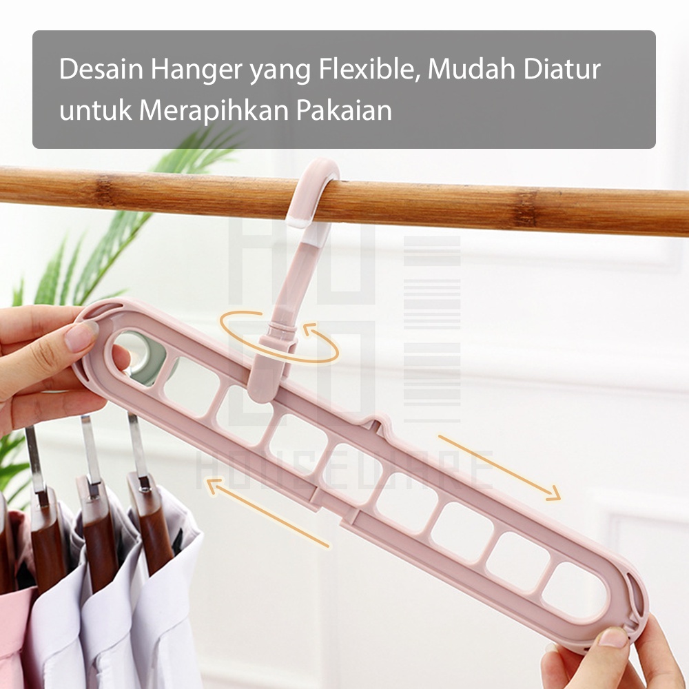 HUGO Magic Hanger Gantungan Baju Ajaib 9 Lubang Hemat Tempat