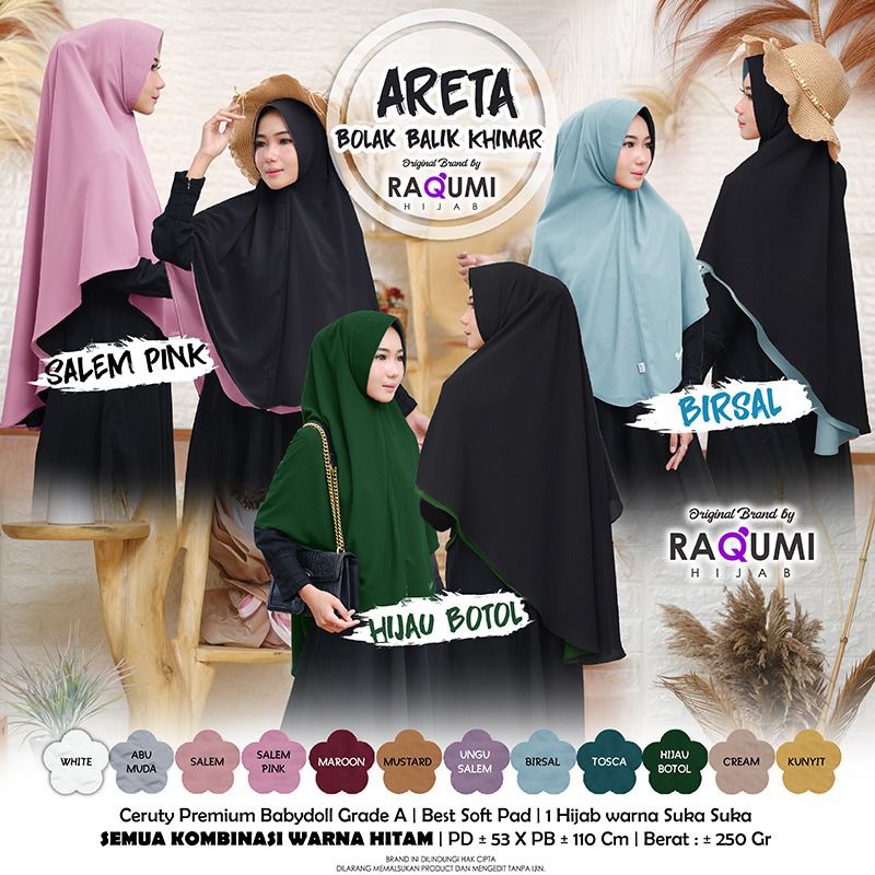 ARETA BOLAK BALIK KHIMAR BY ORI RAQUMI HIJAB