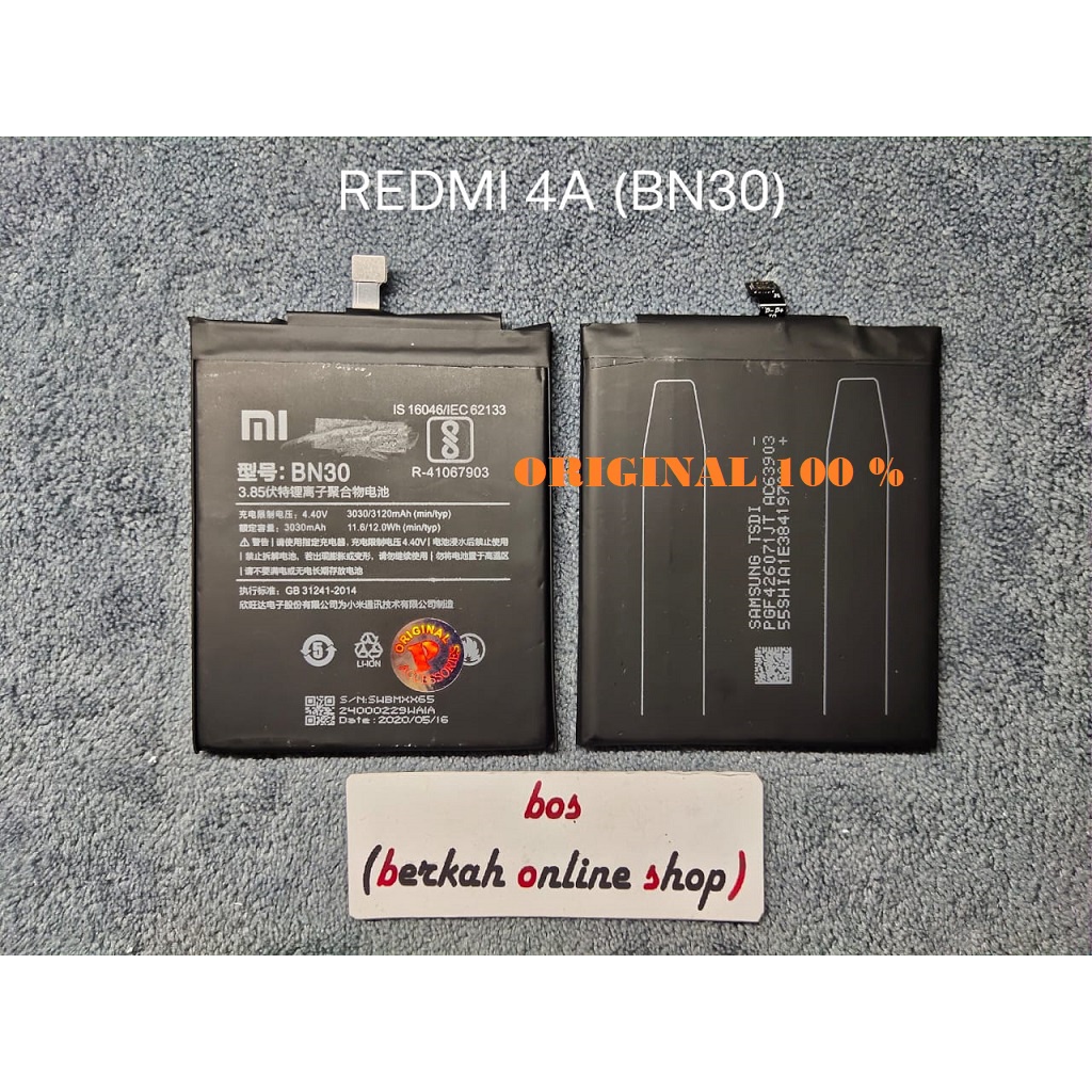 BATRE XIAOMI REDMI 4A / BN30 ORIGINAL 100%