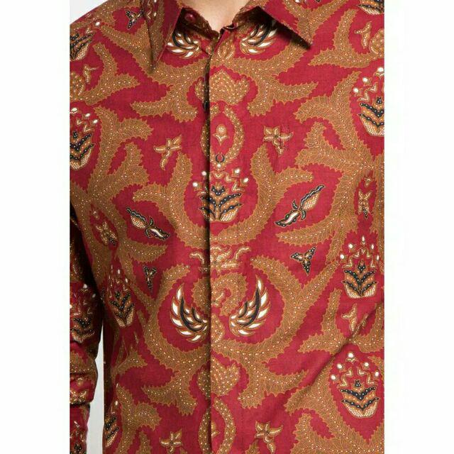 Arjuna Weda Kemeja Batik Pisang Bali 2 - Merah