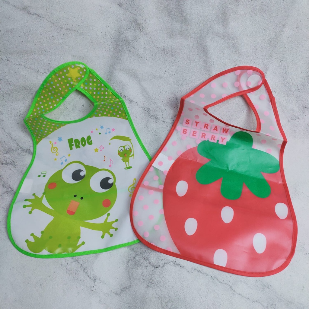 Slaber Celemek Plastik Mapsi Bayi Sleber Plastik Waterproof Motif Karakter Lucu