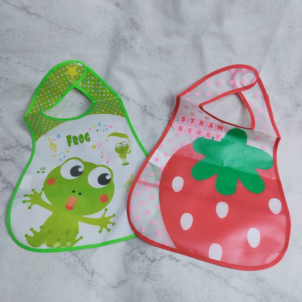 Slaber Celemek Plastik Mapsi Bayi Sleber Plastik Waterproof Motif Karakter Lucu