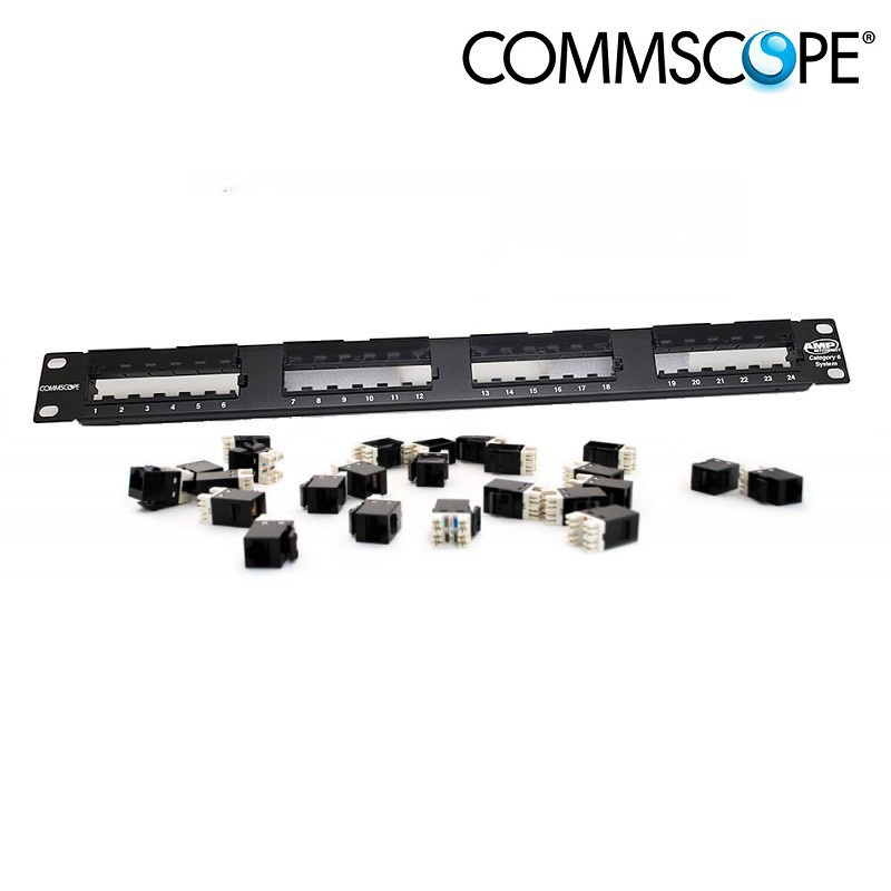 AMP Commscope 1933796-2 Patch Panel 24 Port SL Series Cat6/Cat.6/Cat-6