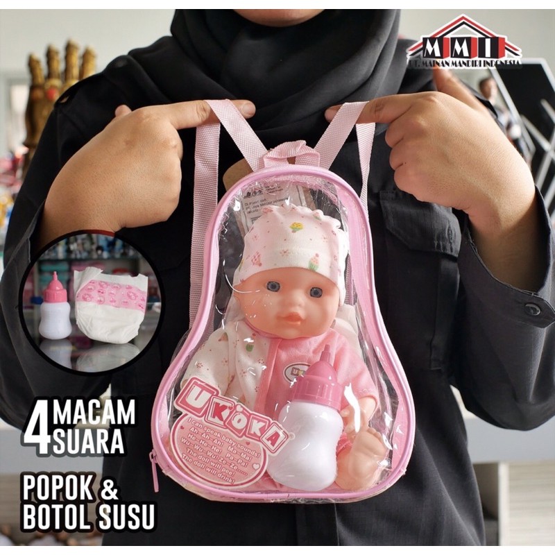 Mainan Boneka Bayi Alive Cute Baby Face Bisa Pipis dan Bicara 4 Suara (ada popok dan botol susunya)