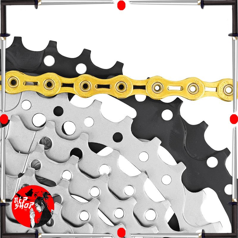 VG Sports Rantai Sepeda Bicycle Chain Half Hollow 9 Speed for Mountain Road Bike - Golden