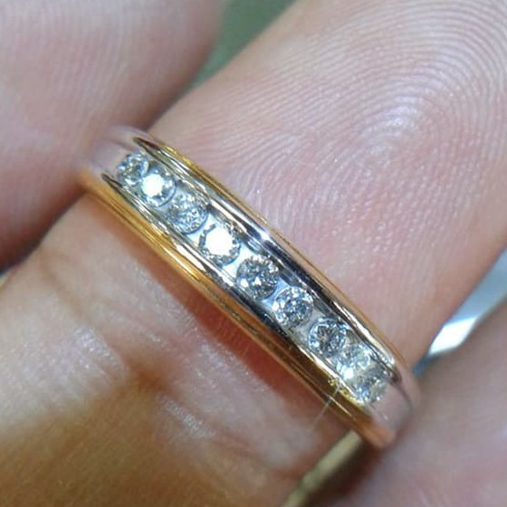 Cincin Wanita Kawin Nikah Original Emas Gold 18k Berlian Diamond Eropa Putih Asli DK1503