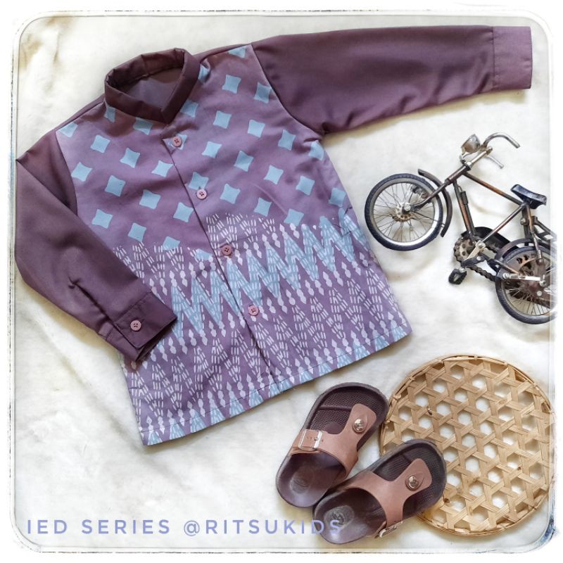kemko kemeja batik anak / dewasa / couple warna lilac