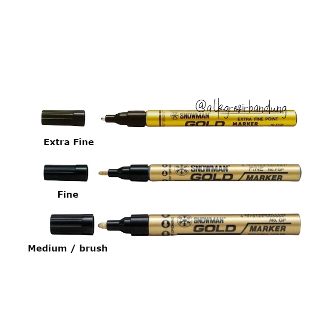 

Spidol Snowman Paint Marker Warna Gold ( Ekstra Fine, Fine, Medium )-Satuan