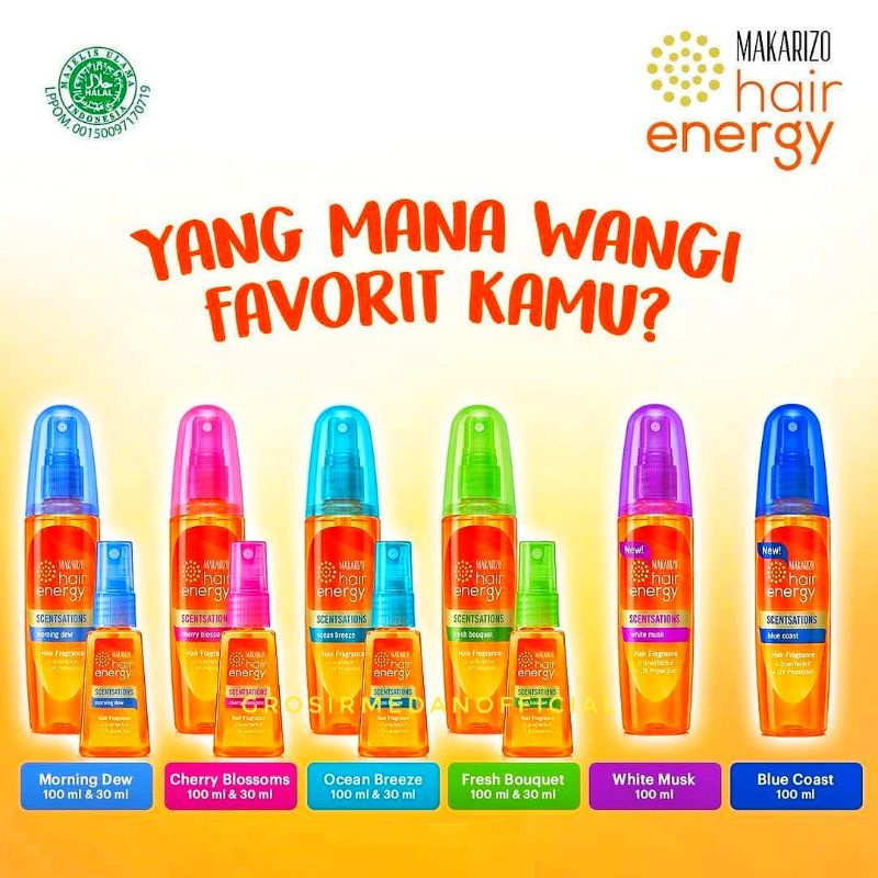 MAKARIZO PARFUM RAMBUT DAN BADAN - HAIR ENERGY SCENTSATION - HARUM WANGI TAHAN LAMA