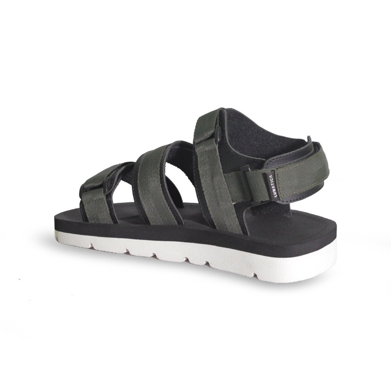 ALTO OLIVE WHITE ORIGINAL x LVNATICA Sandal Casual Hijau Pria Sendal Gunung Kasual Jalan Santai Harian Main Hangout Lebaran Traveling Fashion Distro Remaja Dewasa Outdoor Adventure Premium Travelling Footwear Tali 2 3 Green Strap Keren Terbaru Kekinian