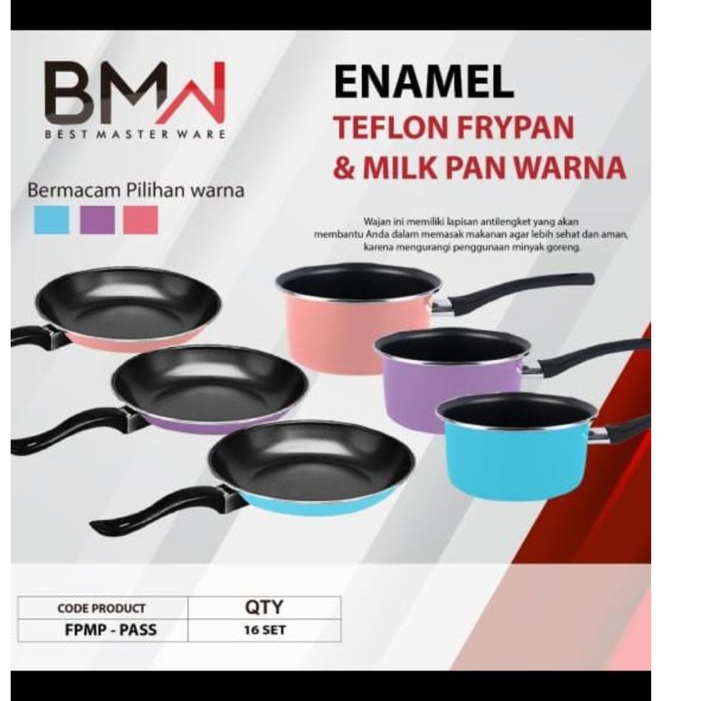 Pastela milkpan / Set teflon merk BMW