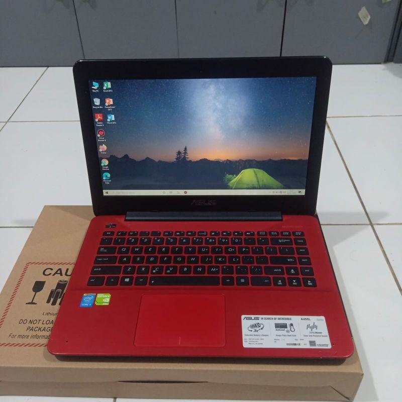 Laptop Asus A455L Cor i3-4030U Doble Vga Nvdia Geforce 820M Ram 4GB/ HDD 500GB Layar 14 inch Windows 10