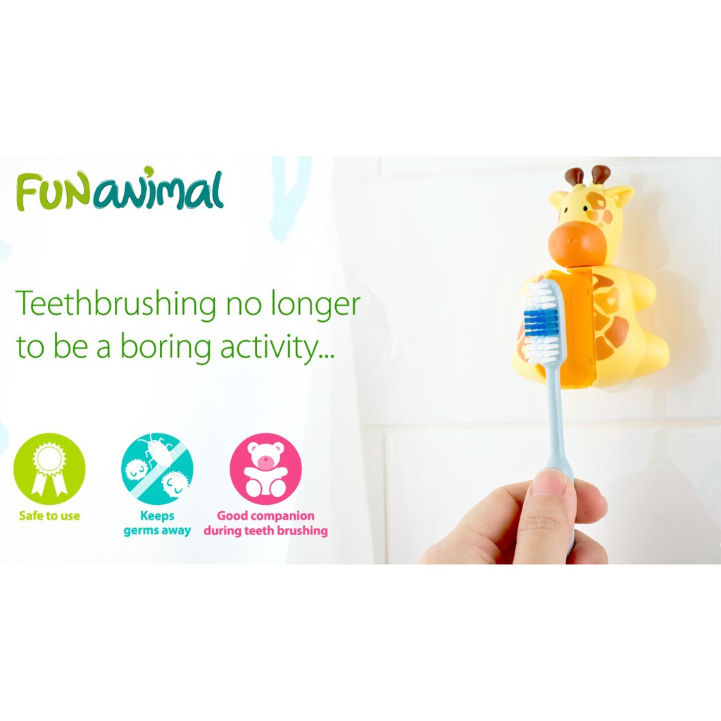 Flipper Toothbrush Holder Fun Animal Cow Tempat Sikat Gigi Anak