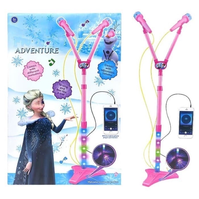 MICROPHONE ANAK DOUBLE 2 TIANG FROZEN / MICROPHONE ANAK FROZEN