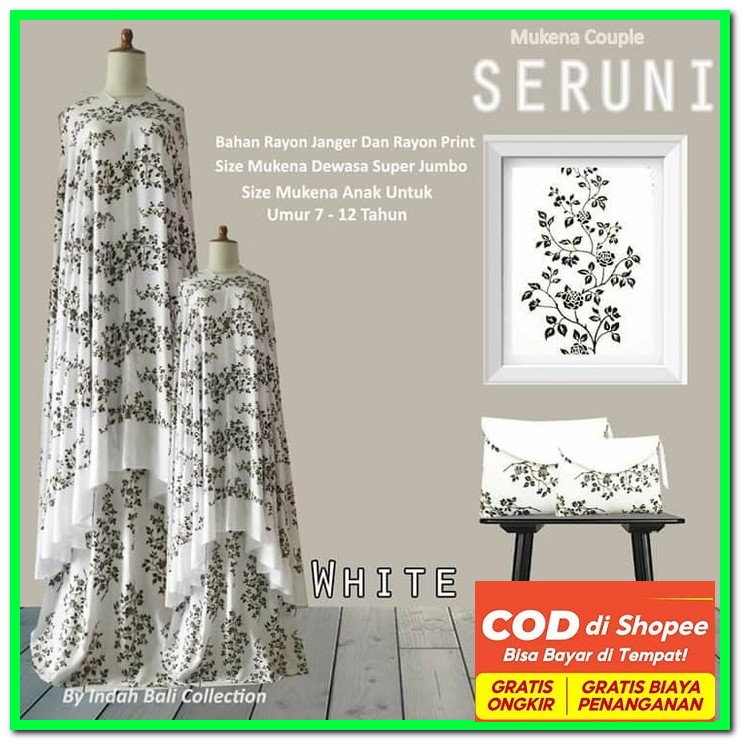 Mukena Mewah Muknah Dewasa Sutra Premium  Motif Bordir Terbaru 20 CV437  Couple Katun Rayon - Maro