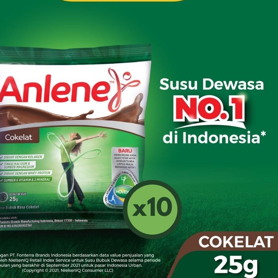 

Anlene Susu Bubuk Cokelat 10 x 25g Sachet - Nutrisi Tulang, Sendi, dan Otot 케