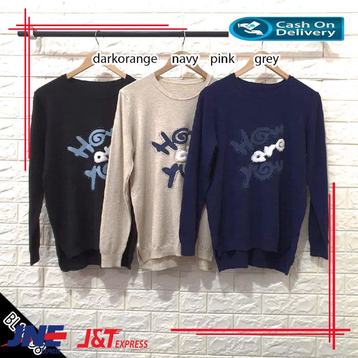 Blouse Bahan Rajut Fashion Atasan Tangan Panjang Wanita Import Bm676 Shopee Indonesia