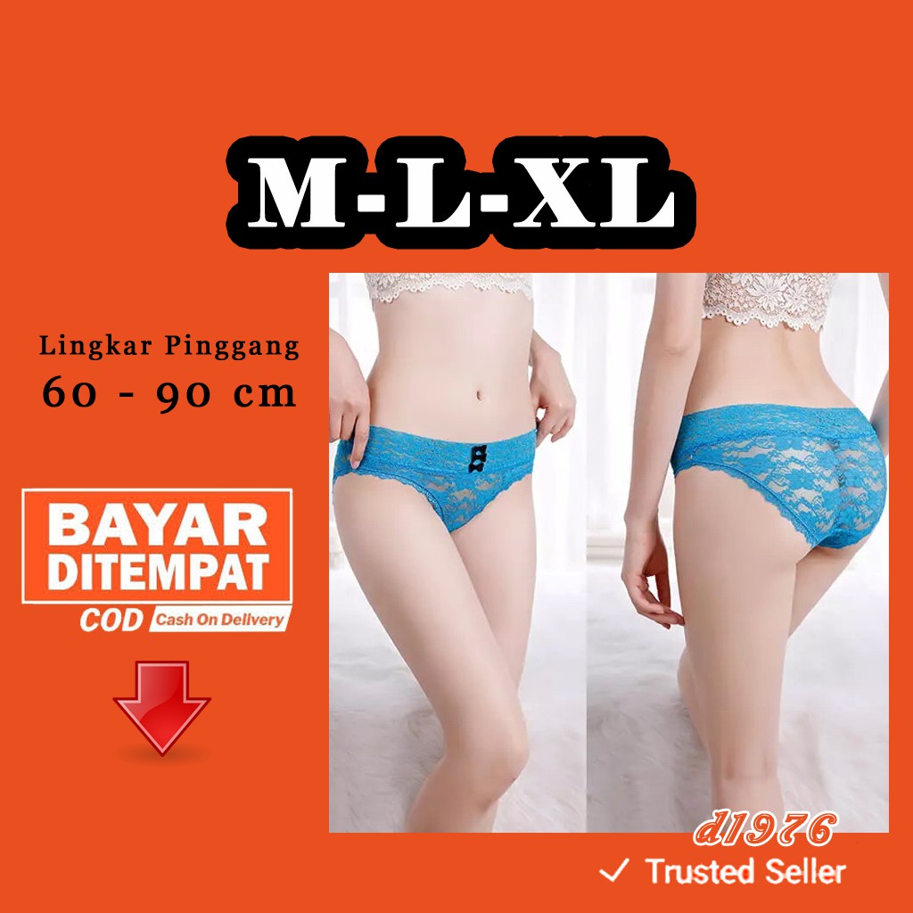 d1976 Celana Dalam Wanita Seamless Bahan Renda G String Hot Sexy Mommy Size M L XL CD Underwear H181
