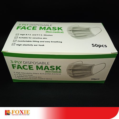 Jual MASKER 3 PLAY DISPOSABLE FACE MASK NON MEDIS MEDICAL | Shopee ...