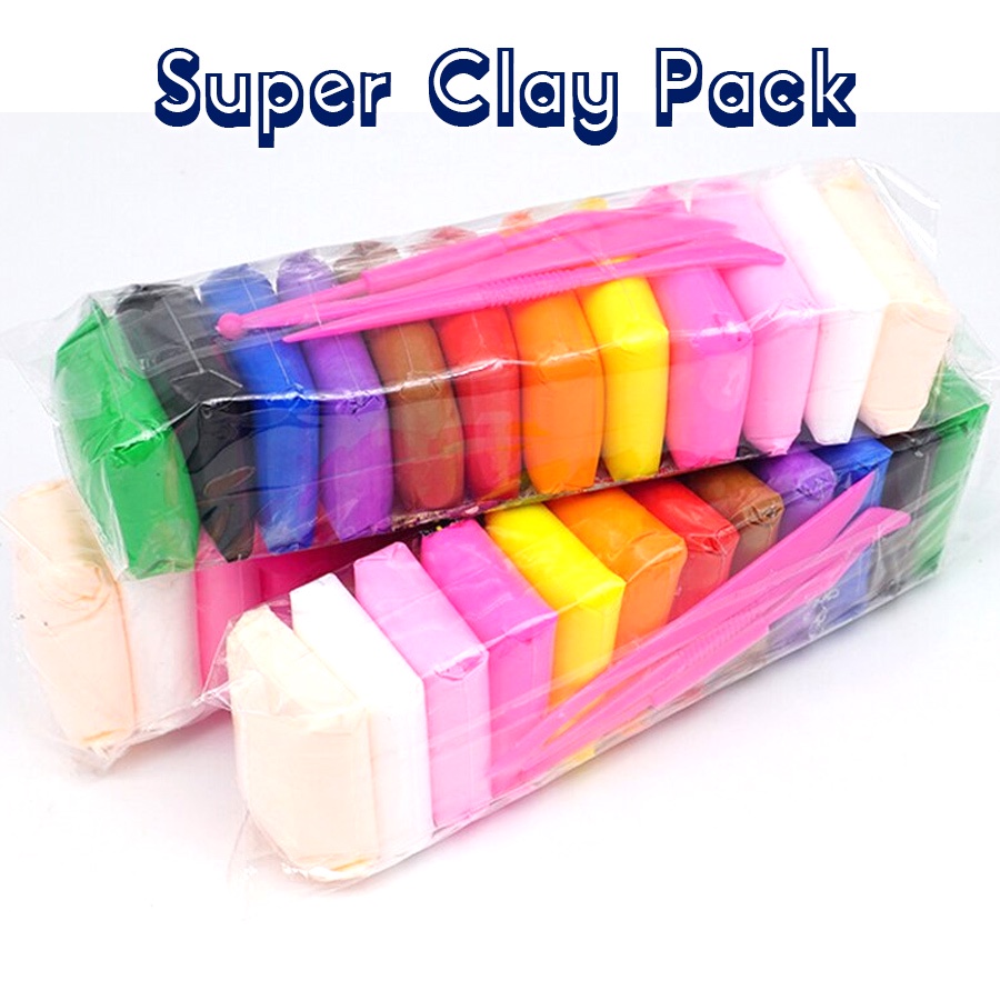 Plastisin Lilin Mainan Edukasi Anak -Polymer Clay Import 12 Warna - SLIME Clay Dough Colour Play