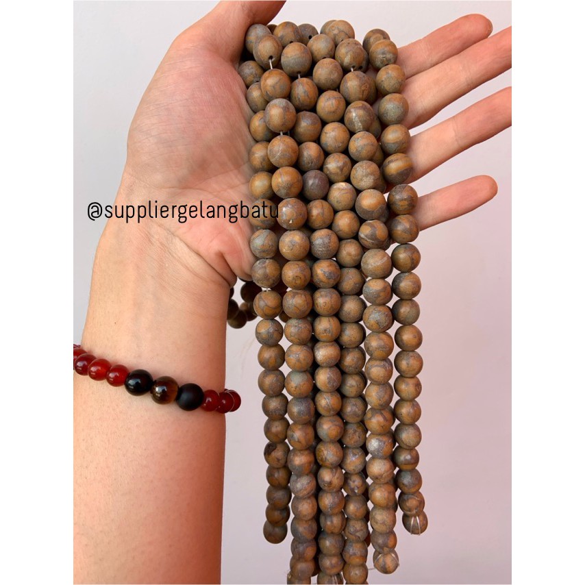 howlite soft jasper pirus 12mm natural phyrus gelang kalung kuning