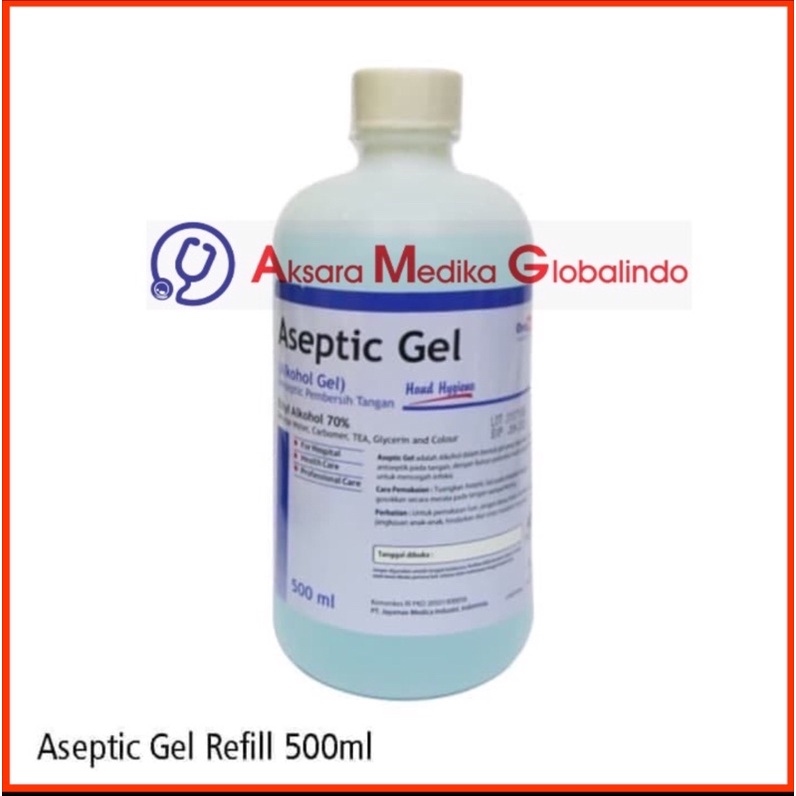 ANTISEPTIC GEL REFILE 500 ML ISI ULANG ANTISEPTIK ASEPTIK ASEPTIC #AMG