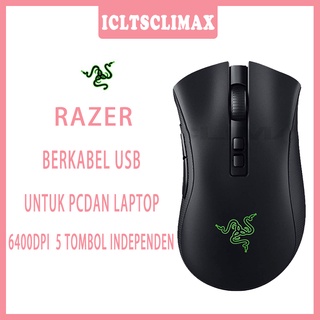 Razer - Mouse Gaming dengan Sensor Optik, Mouse Berkabel USB untuk PC dan Laptop, 6400DPI, 5 Tombol Independen