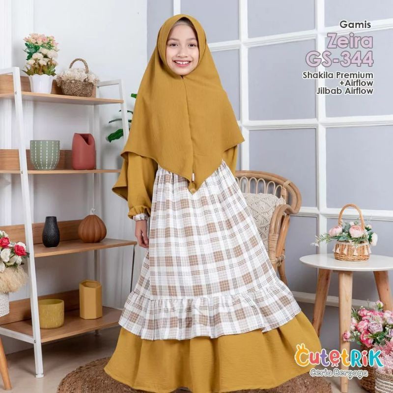 Gamis Anak Set Jilbab Premium Model Terbaru | Cutetrik GS 344