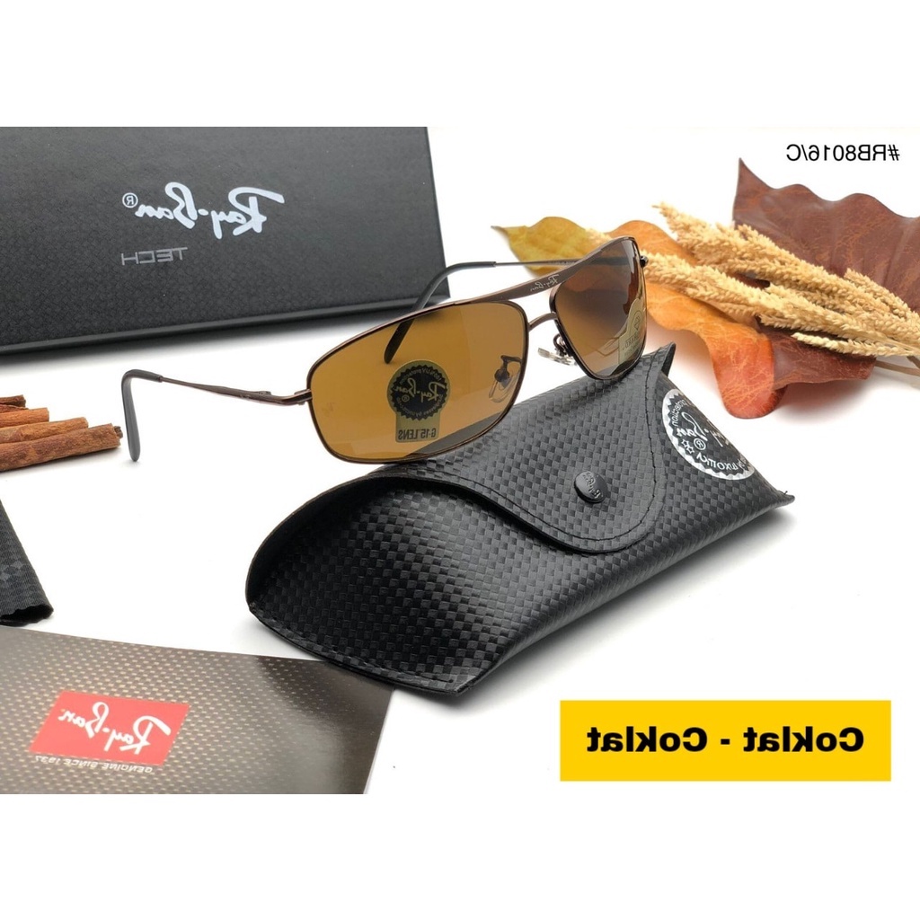 SUNGLASSES FASHION TREND NOW ,  KACA MATA HITAM GAYA PRIA WANITA UNISEX LENSA KACA ASLI 100% - RAY 8