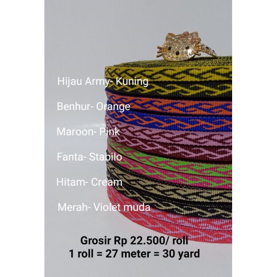 Tali webbing motif akar 1 cm