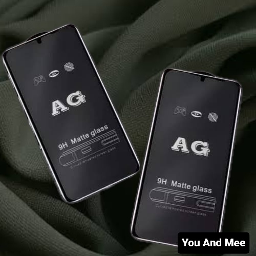 Samsung A14 A24 A54 5G A34 A53 A22 A73 A22 A32(4G) A32(5G) A33(5G) A52 A52S A72(5G) A13 4G/5G Tempered Glass Black AG Anti Glare /Tempred KACA Anti Minyak=OIL-OILS - Matte Doff/Hitam Mate Ngedoff / Tempered Tidak Ber CAP JARI Tangan/Galaxy /S A 01 02 03
