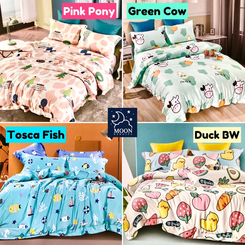 moon kain sprei meteran serat organik campuran motif anak baby tosca fish ikan kuda pony unicorn pin