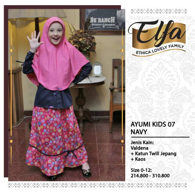 Ethica Elfa 81 Navy - Baju Muslim Family Sarimbit Keluarga Original Termurah - Gamis Dress