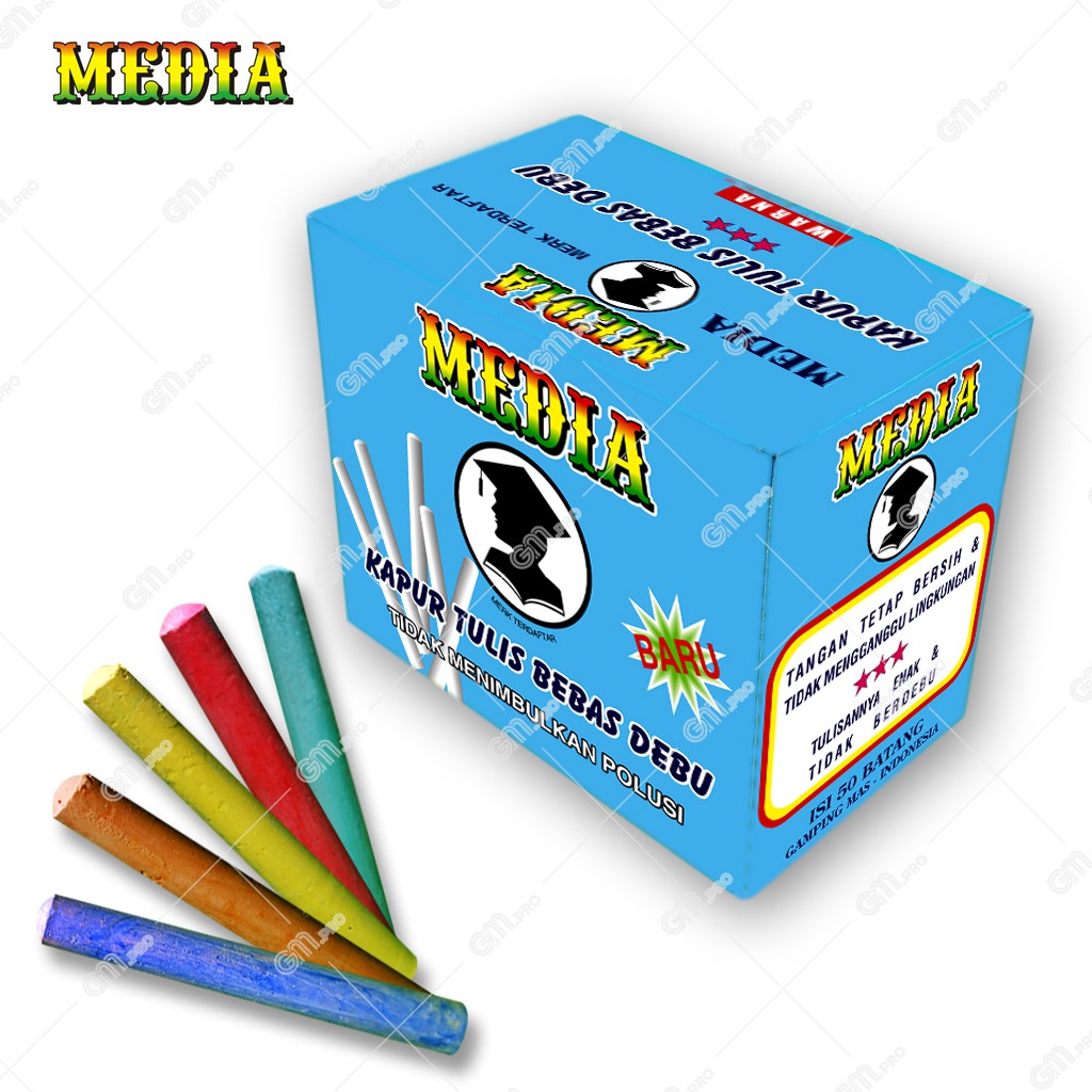 

Kapur Tulis Media Warna / Kapur Warna / Kapur bebas debu / Kapur Tulis