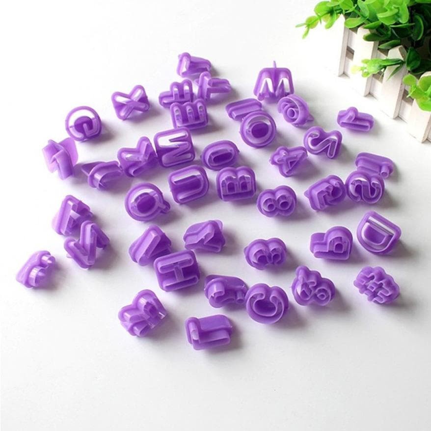 Cake Fondant Cutter - Cetakan Fondant Bentuk Huruf dan Angka (40pcs)