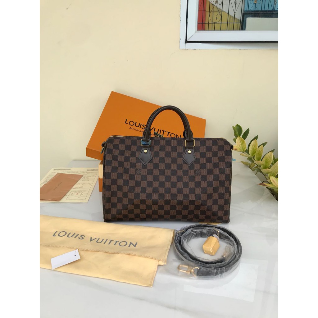 Tas LV Speedy Bandouliere 35 Canvas Damier Ebene Mirror 2018