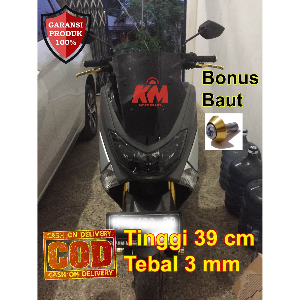 Visor Windshield NMax old Pendek 2015 2016 2017 2018 2019 Variasi N Max Hitam dan Bening