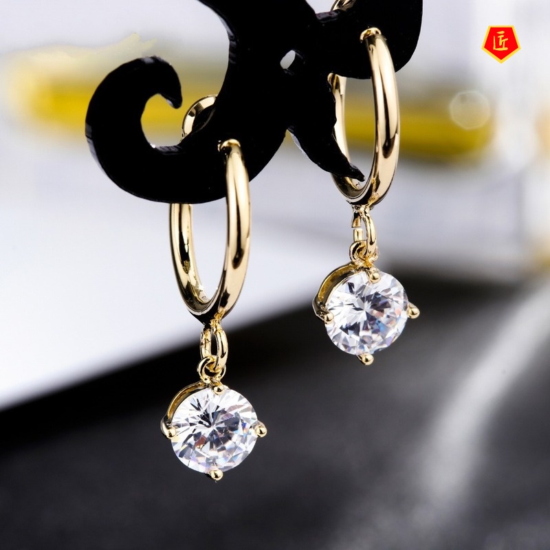 [Ready Stock]Personalized Elegant Diamond-Embedded Ear Clip Earrings