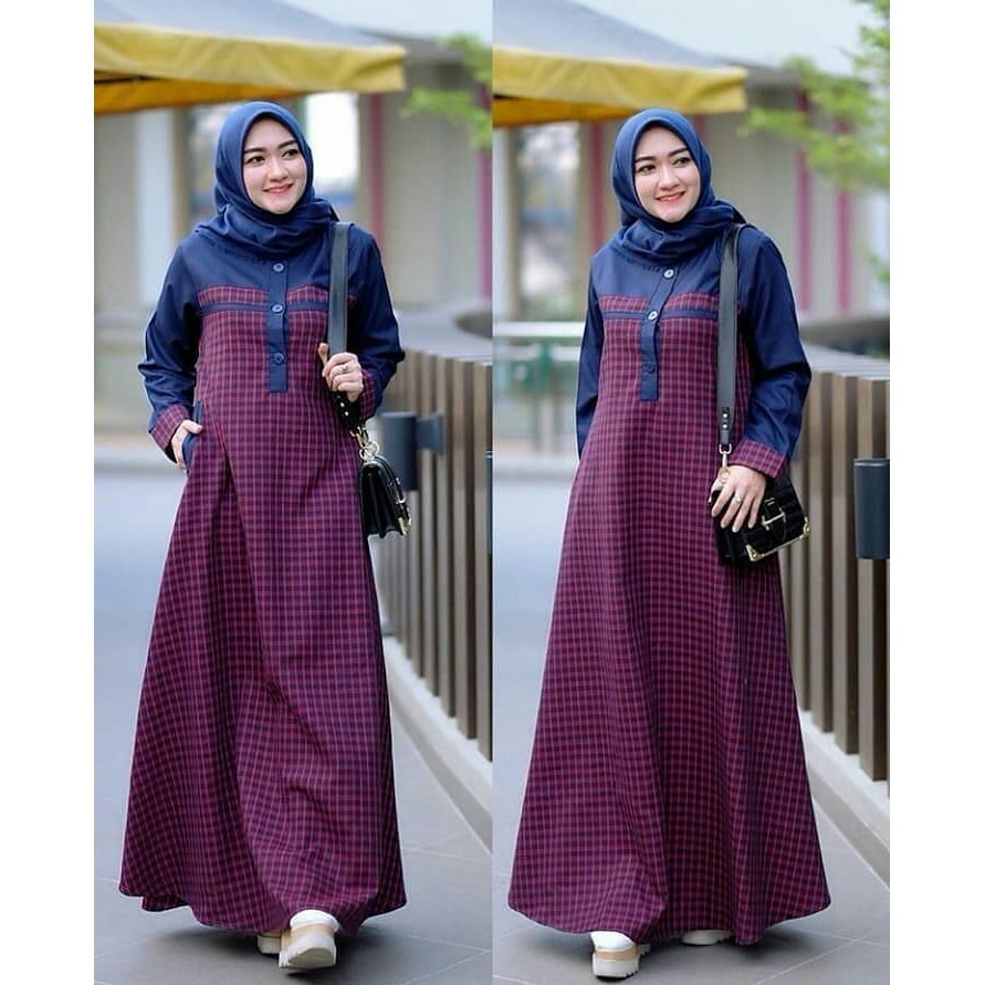 (COD) MEDAN GAMIS SABRINA SQUARE MAXI / PAKAIAN MUSLIM WANITA / DRESS MAXI