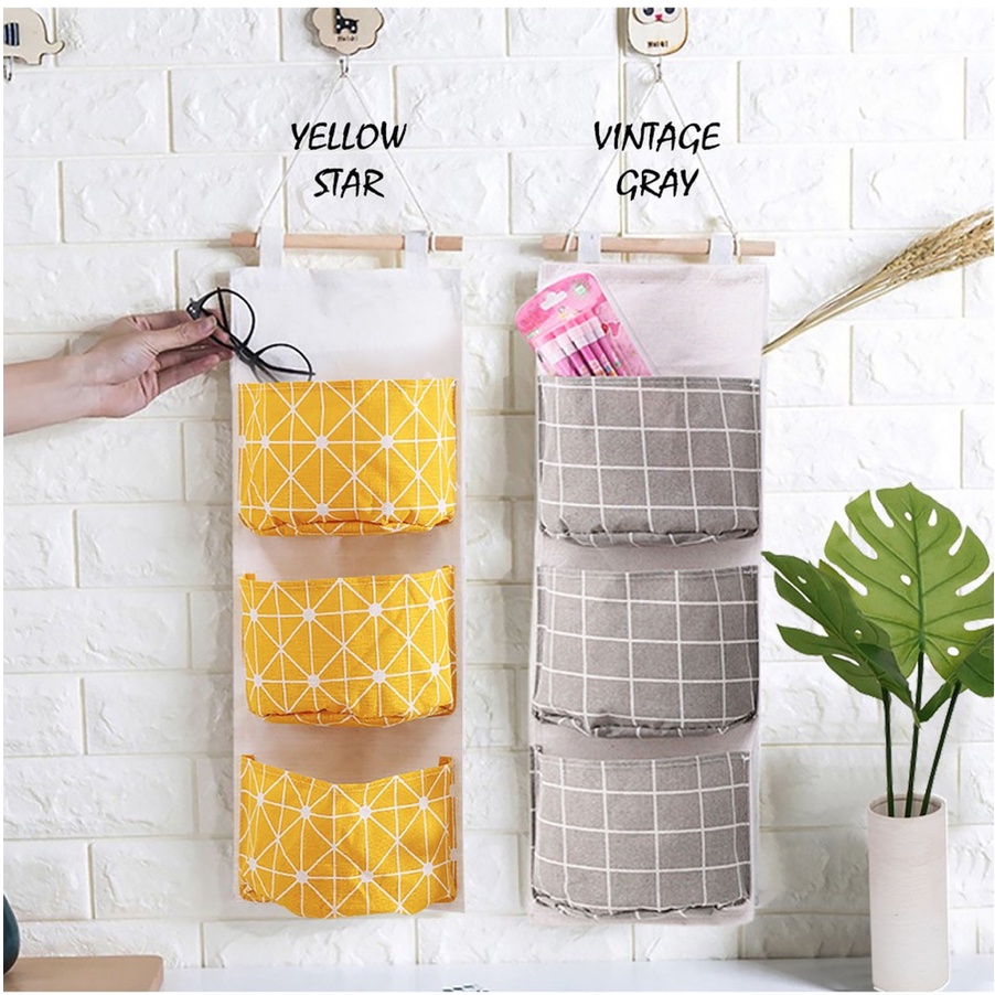 Pouch Hanging Organizer Rak Gantung 3 Sekat Storage Bag