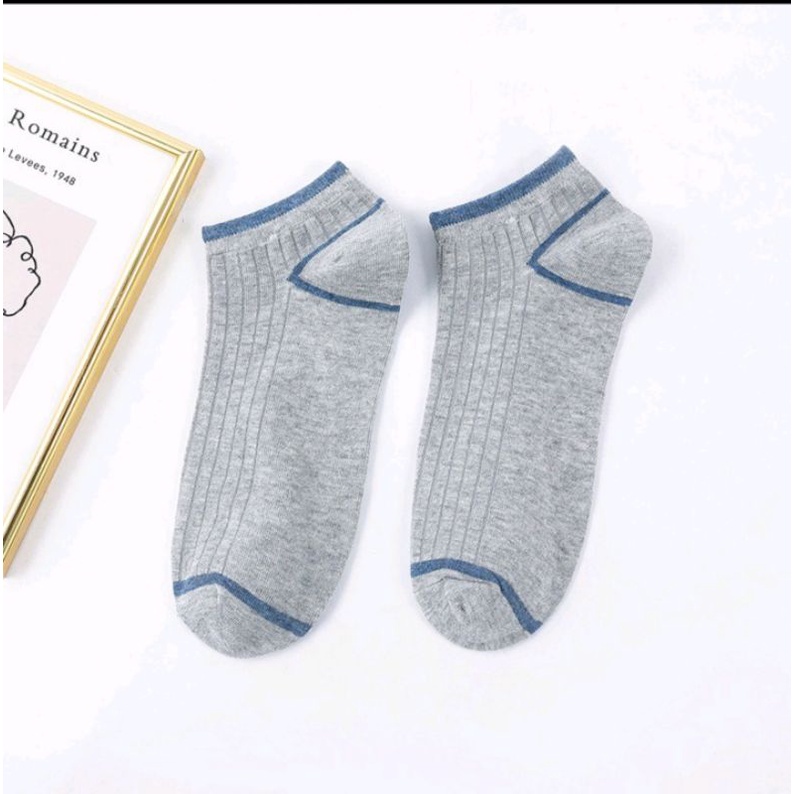 [ COD ] Kaos Kaki Ankle Semata Kaki Simple Motif Polos Garis Pria Wanita Unisex Murah Cute Socks Fashion Korea / Kaos Kaki Pria Polos / Kaos Kaki Pria Garis / Kaos kaki Wanita-Abu Muda Pendek