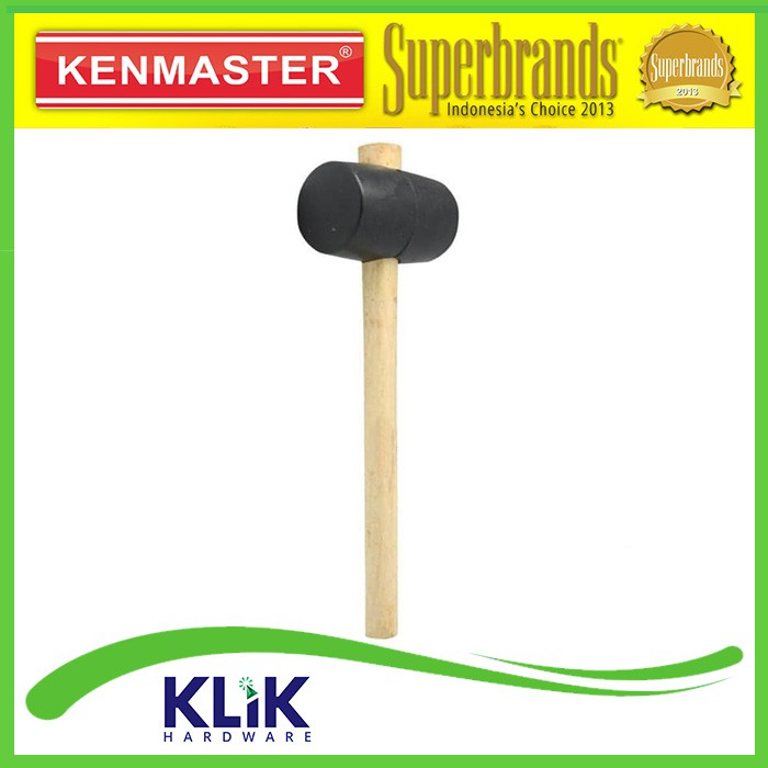 Kenmaster Palu Karet 16 oz Hitam Gagang Kayu