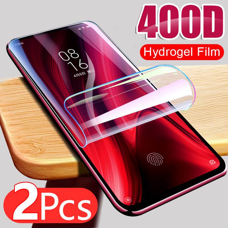 2Pcs Hydrogel Film For Xiaomi Redmi Note 9S 9 Pro 7 8 9T 8T poco X3 nfc m3 Mi 11 8A Screen Protector Redmi 8 Protective No Glass