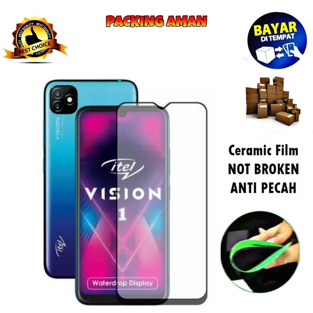 Tempered Glass Itel Vision 1 FULL COVER FULL SCREEN Ceramic Film Anti Gores