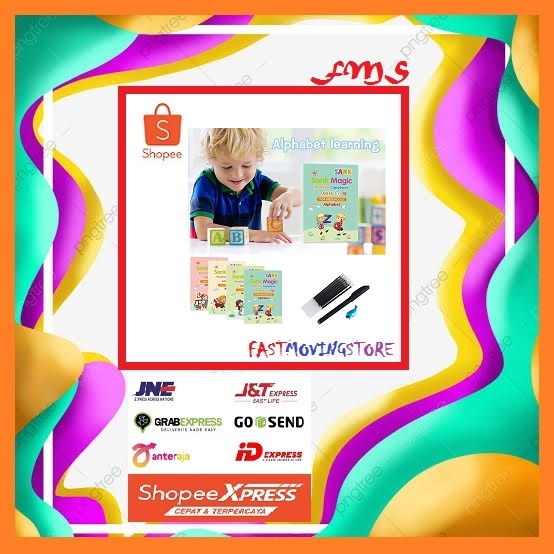 

4 set Buku Menggambar Menulis Anak-Anak Pintar Menulis Magic Book Line Smart
